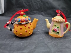 3 Mary Engelbreit ME Miniature Teapot Ornaments 3 ME – 1 Unbranded