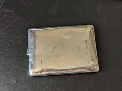 1910 Edwardian Cigarette/Business Cards Holder. Silverpalted