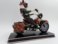 Danbury Mint Bad to the Bone Dog Riding Motorcycle Boston Terrier Rare