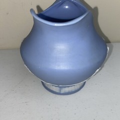 Jasperware Pitcher Jug Neoclassical & Vase Pot Bowl Wedgewood Blue 2pc
