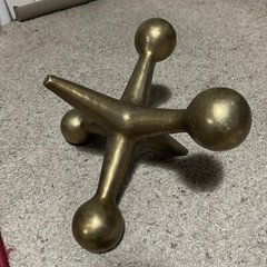 LARGE POLISHED METAL JACK DECORATIVE STATUE/DECOR, BOOKEND, Modernist 15.5 X9”