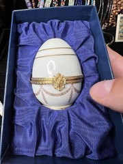 Faberge Petit Baby Egg With Bear Hand Signed by Tatiana Faberge NIB
