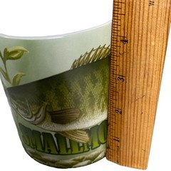 ENESCO Smallmouth Bass Coffee Mug 16oz Ceramic w Coaster Fishing Gift Set NEW