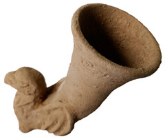 300 BC Beautiful Ancient Roman Clay Terracotta Drinking Rhyton Museum Quality