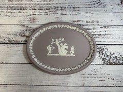 Wedgewood Jasperware Lilac Purple Cupid and Psyche Oval Tray 10″