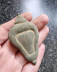 Post Medieval Urn Casket Mount / Horse Harness Mount Metal Detector Find Antique