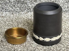 WEDGEWOOD BLACK BASALT TOOTHPICK HOLDER-JULIUS CAESAR