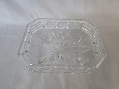 Lead Crystal Footed, Lidded, Hexagonal, Candy Dish, Wedding Box