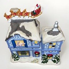 Vintage PartyLite The Night Before Christmas – Musical Tea Light House 🎄