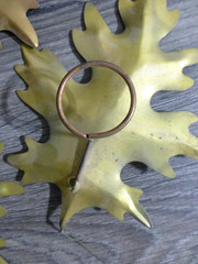 VTG Home Interiors Homco Brass Oak Leaves Metal Hanging Wall Decor Set of 4