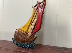 S/2 Vintage Cast Aluminum Ships – Nautical Wall Decor Art – Midwest 1993