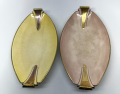 Vtg Carlton Ware England Art Deco pink yellow glaze dishes ceramic decor