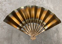 Vtg HOMCO Solid Copper Fan Plaques Set of 3 In Original Box MCM