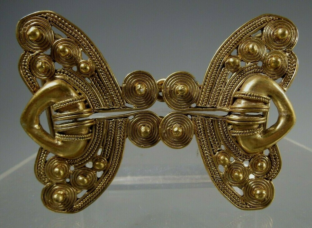 Pre Columbian STYLE Tairona Tumbaga Noserings Converted Belt Buckle ca. 20th c.