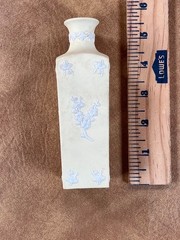 Wedgwood Jasperware Primrose Yellow & White Prunus 5-1/4″ Square Bud Vase