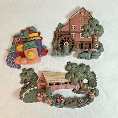 Home Interior Vtg 1990s Plastic Country Themed Wall Decor Hangings Set Of 3