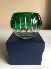 Faberge Crystal Votive Na Zdorovya Emerald Green PAIR