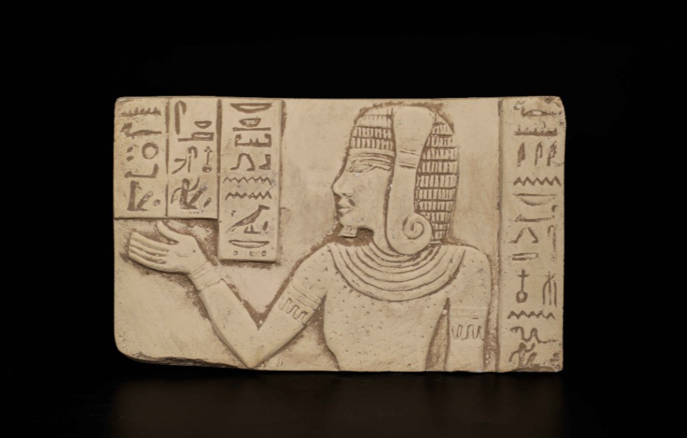 Authentic Ancient Egyptian Antique Rare Queen Cleopatra Relief Plaque BC