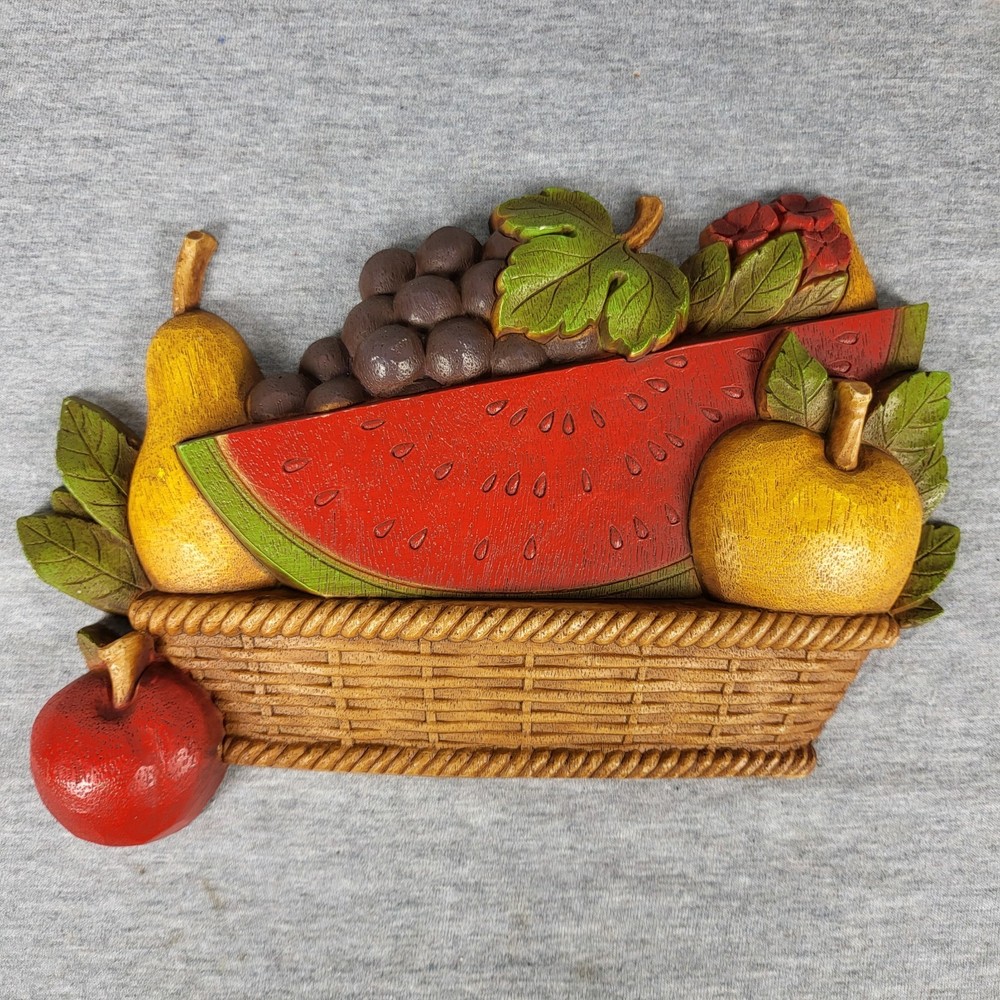 1975 Homco/Syroco Fruit Wall Hanging Decor USA Vintage
