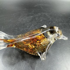 Hand Blown Art Glass Bird Figurine Paperweight Glass Artist Signed JC Vintage
