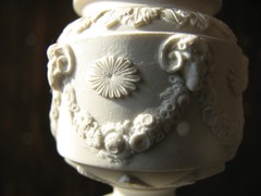 WEDGWOOD 19 C. XRARE VERY ELABORATE PARIAN WITH TROPHIES CANDLESTICK LOOK