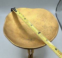 Modernist Gold-Tone Metal Tray with Three Sculpted Figures