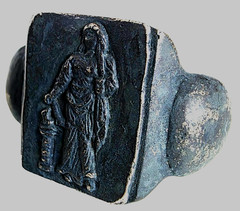 300 BC Ancient Roman Silver Ring Vesta the virgin goddess of hearth home family