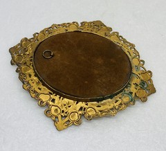 Antique Victorian Era Blue Boy Painting Brass Ornate Framed Art Decor Picture 7