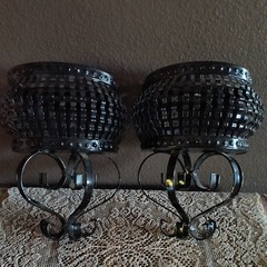 Vintage Home Interiors HOMCO Black Metal Wall Planter Set Of 2 Cottagecore Cute