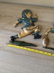 Vintage Homco Sexton 1970s Cast Aluminum Football Set of 3 Wall Hanging Plaques