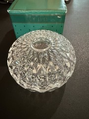 1986 Avon 100 Presidents Club GREEN Genuine Lead Crystal Covered Trinket Dish
