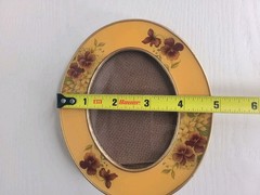 Vintage Bucklers Fifth Ave NY Oval Enamel Floral Frame Gold Tone