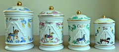 4 Lenox The Carousel Canisters Made Of Fine Porcelain With Gold-filled Trim P1