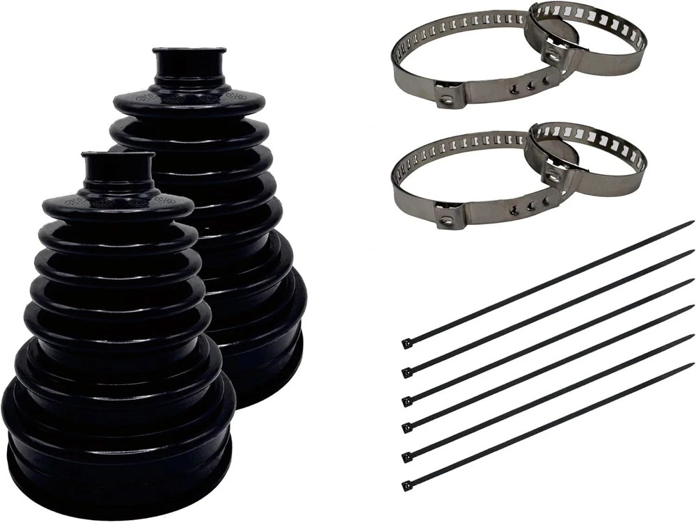 2 PCS Universal CV Joint Boot with 4 Stainless Steel Clamps Repair Kit