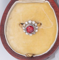MUSEUM GRADE: Antique Faberge 14k Gold 1.77ct Ruby & 1ct Diamond Ring c1890’s