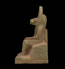 Ancient Egyptian Anubis Statue Rare Pharaonic Seated God Deity Stone Artifact BC