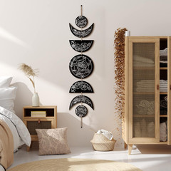 Boho Wall Decoration Moon Phases Wall Art Stars Moon Decoration Minimalist Room