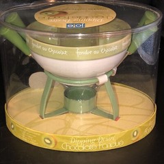 NEW JOE Dipping Desire Chocolate FONDUE Ceramic Bowl Forks Metal Burner Fun