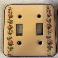 Bucklers Inc NY Double Light Switch Plate&Outlet Cover Floral/Roses Cottagecore
