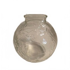 Vintage Clear Glass Globe Coin Bank Embossed World Map Still Bank 4”