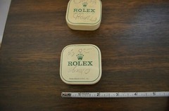 2 Vintage Rolex Tin Watch part boxes – 2 x 2 x .75