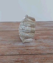 VTG Clear Glass Flower Frog 11 Hole Round 3″ Heavy Floral Stem Holder MCM Solid