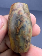 Rare Ancient Old Natural Jade Stone Bactrian Bead From North Afghanistan