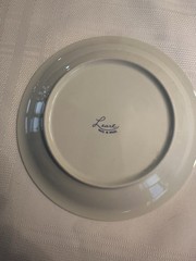 Vintage Brazilian Leart Ceramic Collectible Blue Pineapple On White Plate