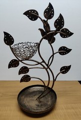Bronze-Tone Tree Bird Nest Earring Stand Jewelry Tower heavy Duty