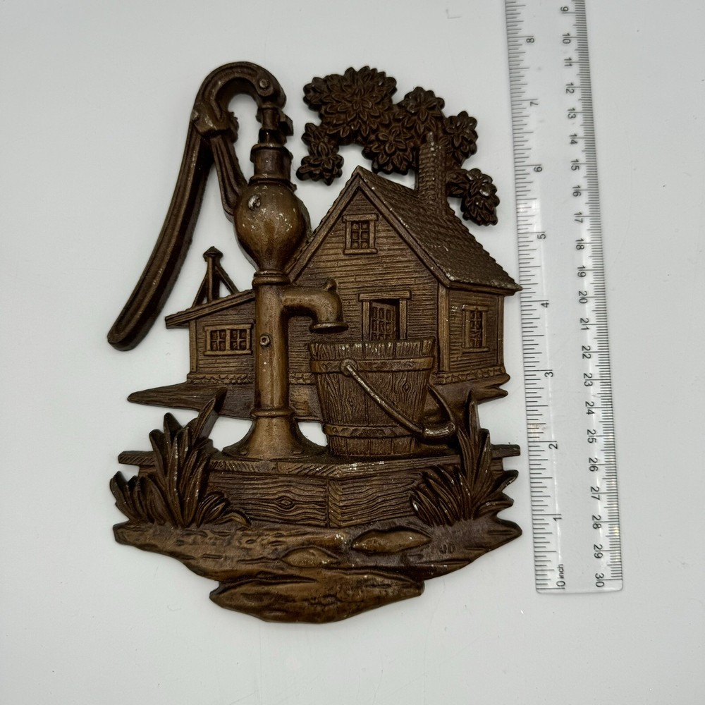 Sexton Hoda Metal Wall Plaque Farm Folk Art Vintage 1976