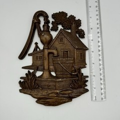 Sexton Hoda Metal Wall Plaque Farm Folk Art Vintage 1976