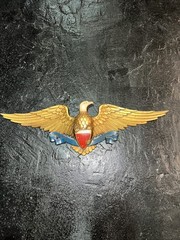 Sexton 27” Patriotic American Eagle Shield Wall Plaque Gold Aluminum Vintage