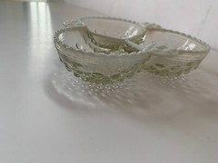 Vintage Anchor Hocking Moonstone milk white and clear candy dish