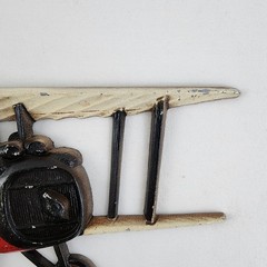 Vintage 1975 Homco WWI Red Biplane Fighter Metal Wall Hanging Decor 1232 BX C